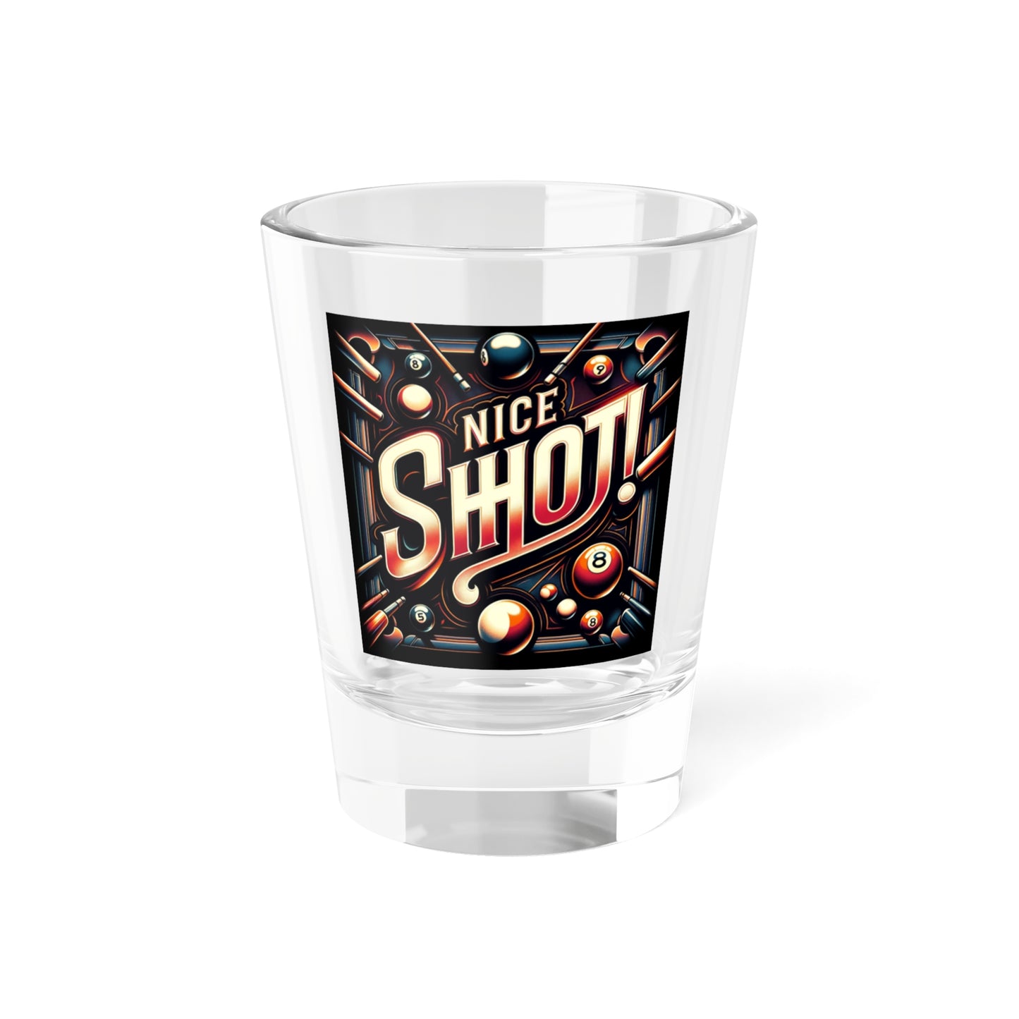 Nice Shot! Pool Gift, Pool Shot, Funny Pool Gifts for Him, Dad, Husband, Men, Pool Lover, Fans, Pool Player Shot Glass, Shot Glass, 1.5oz