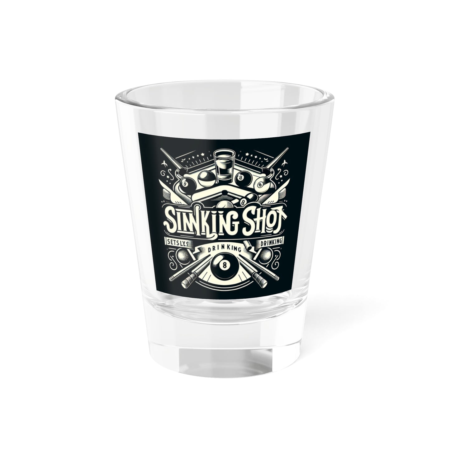 Sinking Shots! Pool Gift, Pool Shot, Funny Pool Gifts for Him, Dad, Husband, Men, Pool Lover, Fans, Pool Player Shot Glass, Shot Glass, 1.5oz