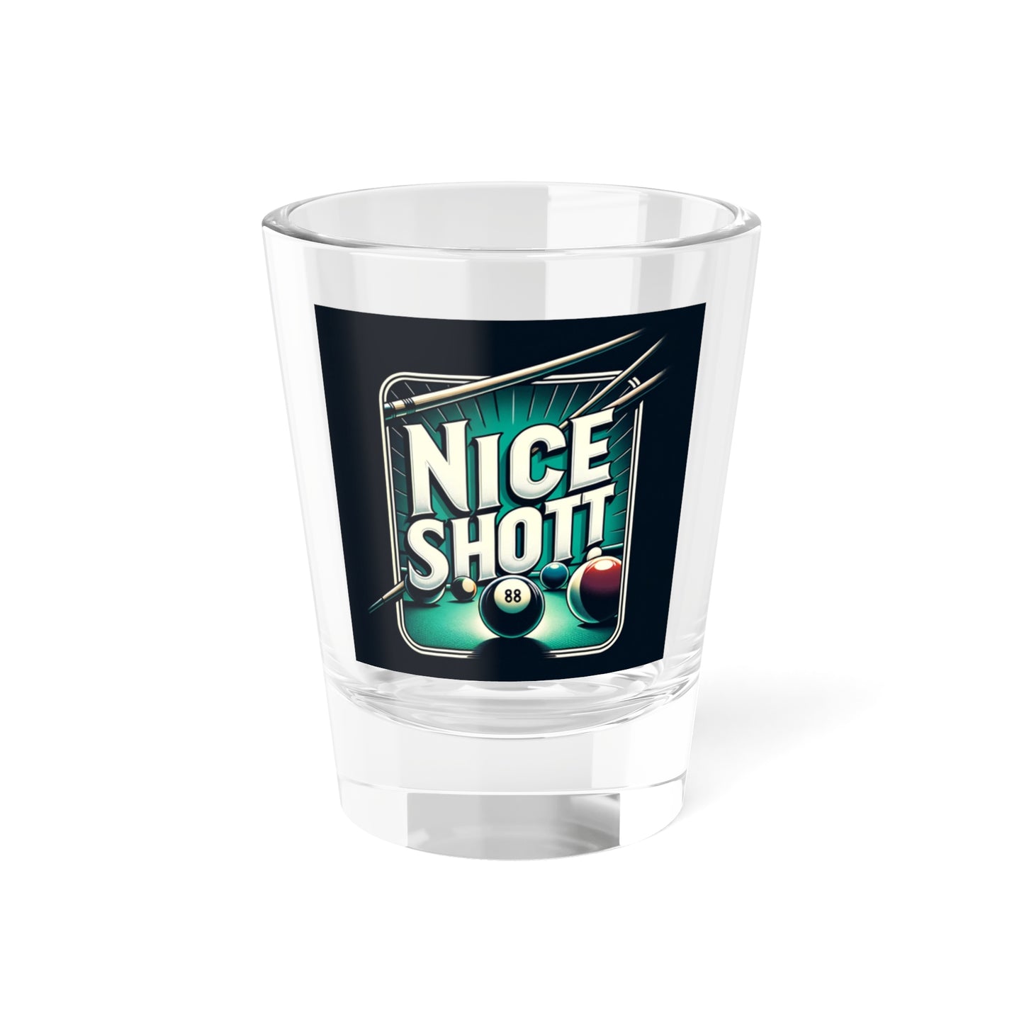 Nice Shot! Pool Gift, Pool Shot, Funny Pool Gifts for Him, Dad, Husband, Men, Pool Lover, Fans, Pool Player Shot Glass, Shot Glass, 1.5oz