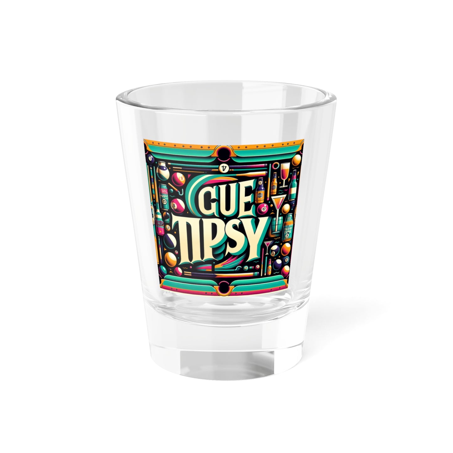 Cue Tipsy! Pool Gift, Pool Shot, Funny Pool Gifts for Him, Dad, Husband, Men, Pool Lover, Fans, Pool Player Shot Glass, Shot Glass, 1.5oz