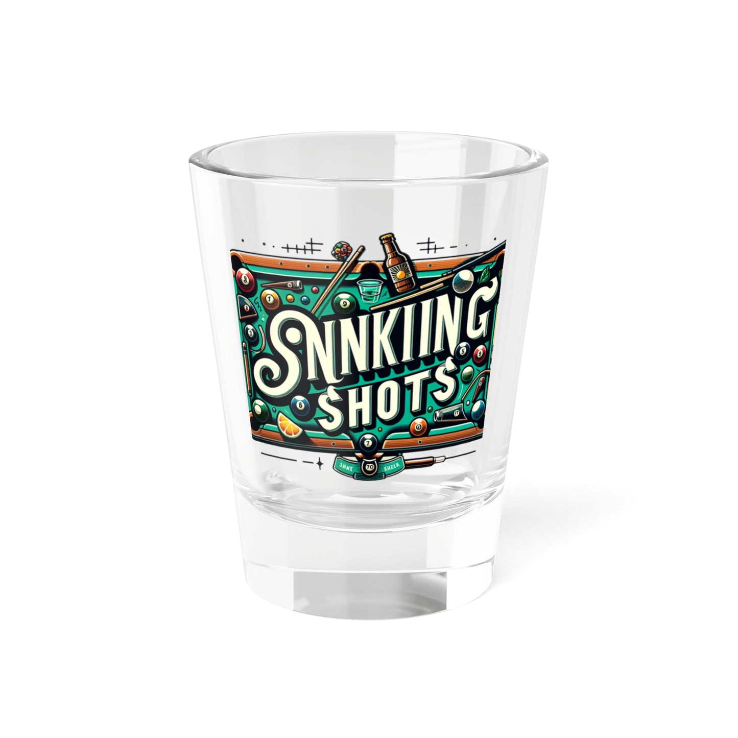 Sinking Shots! Pool Gift, Pool Shot, Funny Pool Gifts for Him, Dad, Husband, Men, Pool Lover, Fans, Pool Player Shot Glass, Shot Glass, 1.5oz