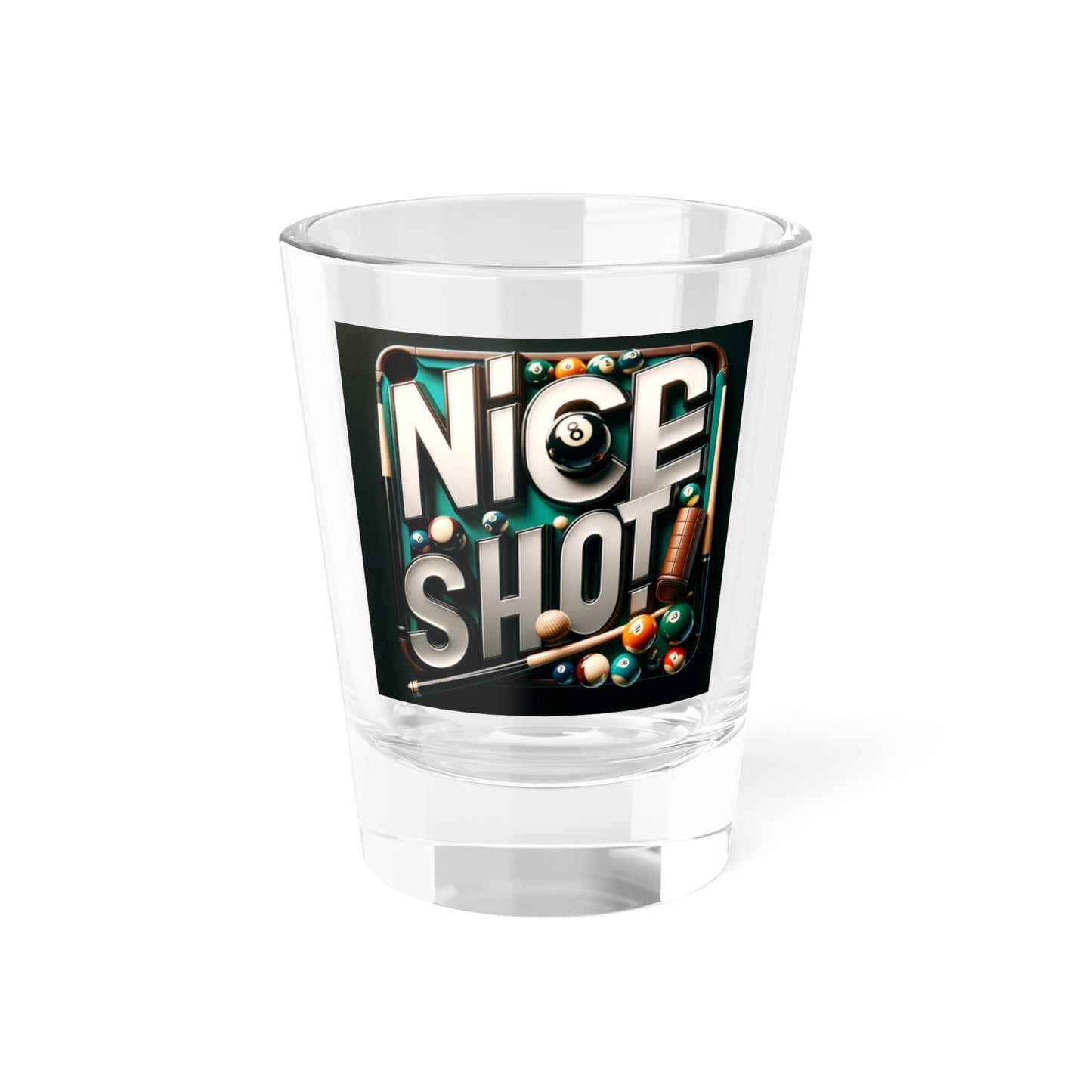 Nice Shot! Pool Gift, Pool Shot, Funny Pool Gifts for Him, Dad, Husband, Men, Pool Lover, Fans, Pool Player Shot Glass, Shot Glass, 1.5oz